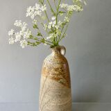 Stoneware bottle vase decorated with herbarium by Carole Boissière