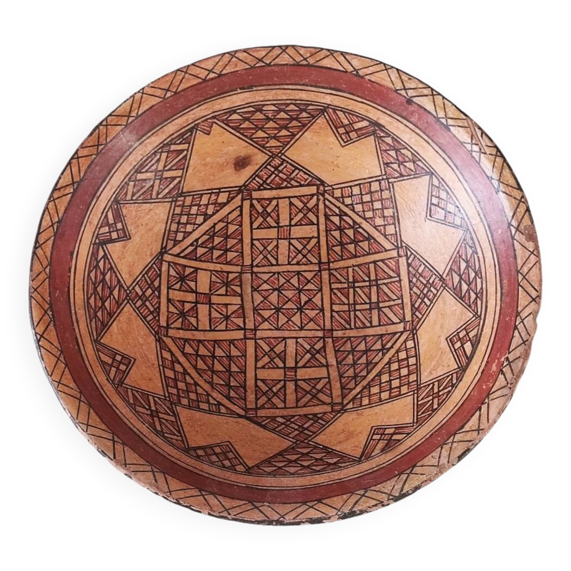 Ancien plat ideqqi kabyle terre cuite