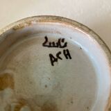 Small butter pot Jobbana Morocco Fez 19th century with centipede and geometric decorations