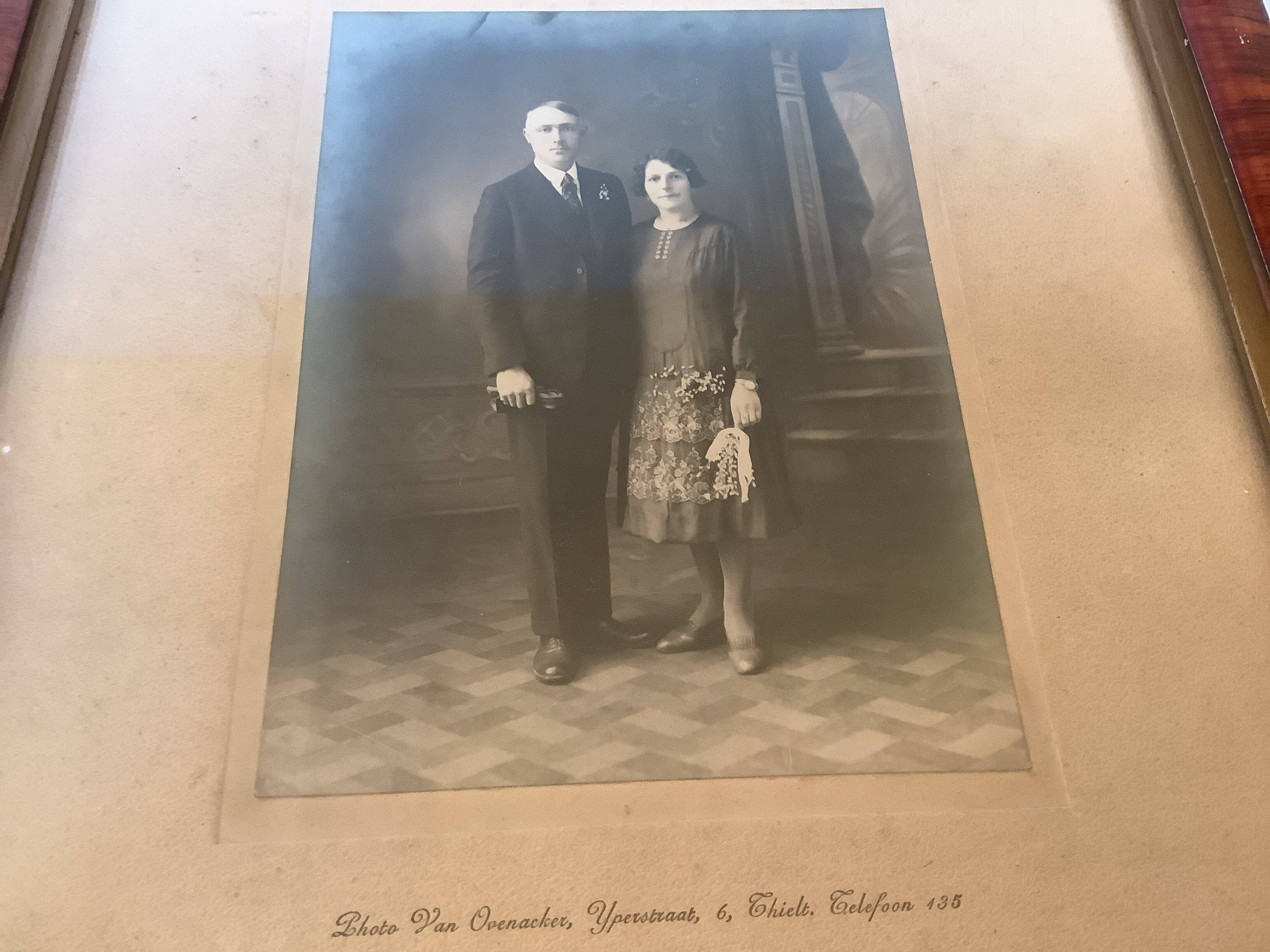 Old photograph of married couple