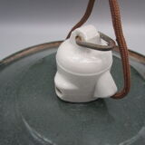 Pendant lamp in green enamelled sheet metal