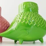 Suite of 3 vintage hedgehog vases 1960