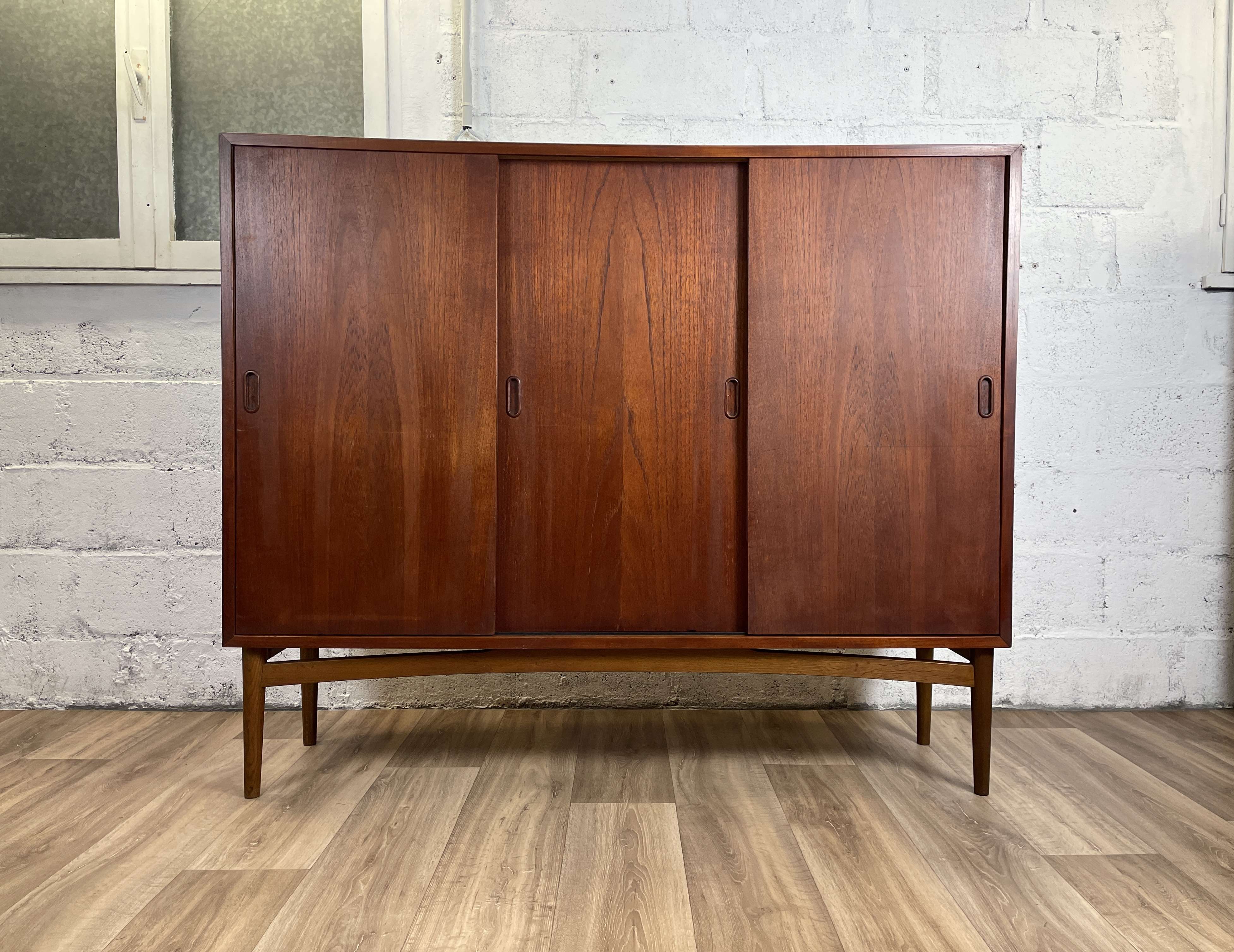 Enfilade vintage Scandinavian teak "highboard" sideboard, 60s