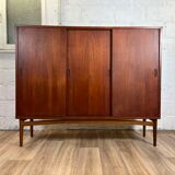 Enfilade vintage Scandinavian teak "highboard" sideboard, 60s