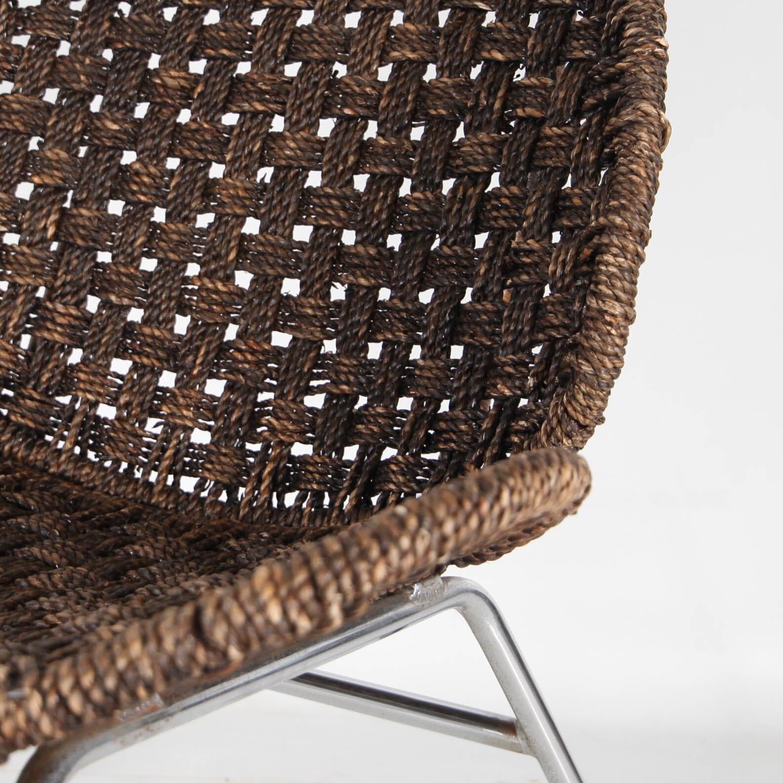 Chaise d’appoint en corde et son ottoman