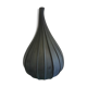 Murano glass vase "Drops" by Stellon Renzo signed Salviati matte black