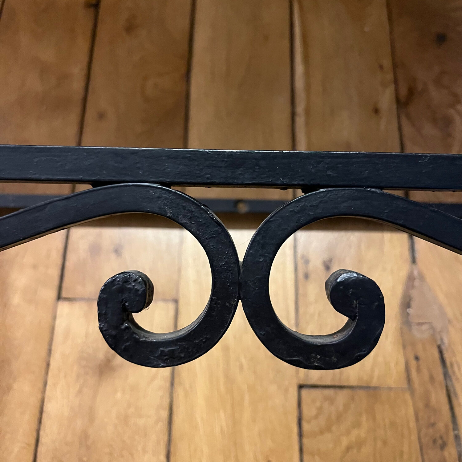 Wrought iron and marble console