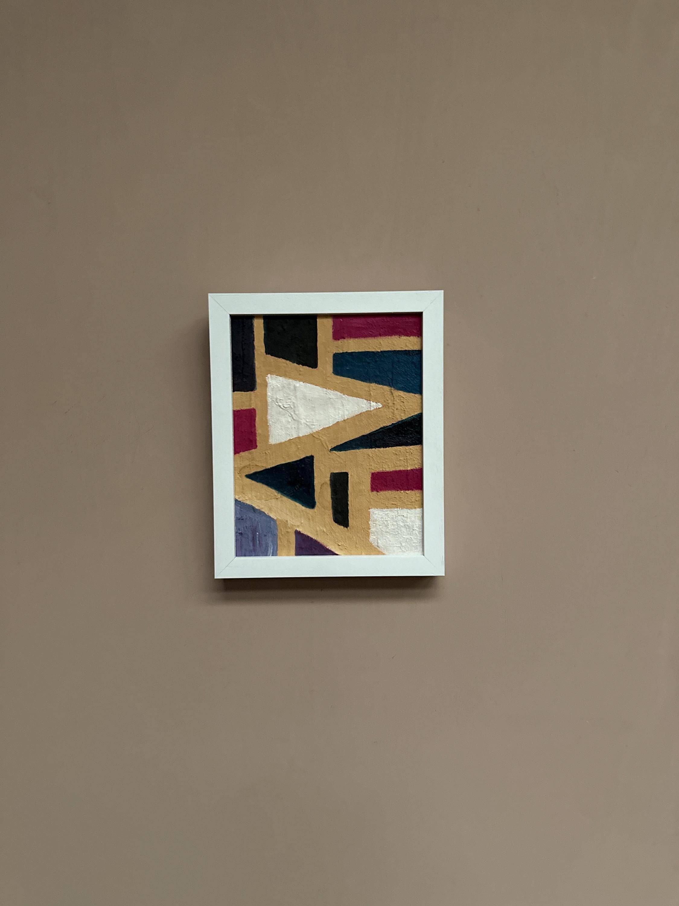 Swedish Oil on Canvas on Board – “Geometric Abstract” by C.A. Ekvall