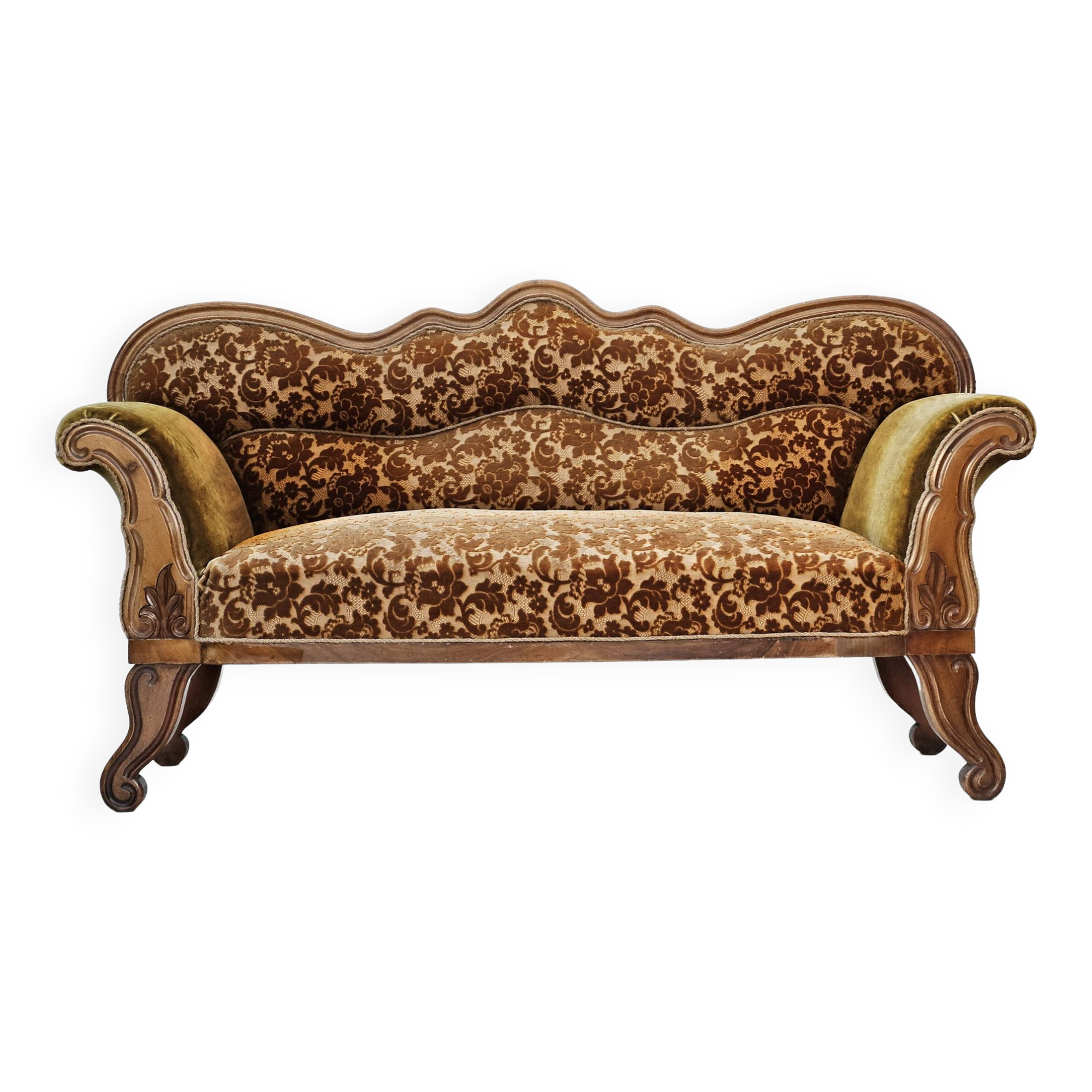 Années 1930, canapé danois 2 places, bois de frêne, état d'origine.