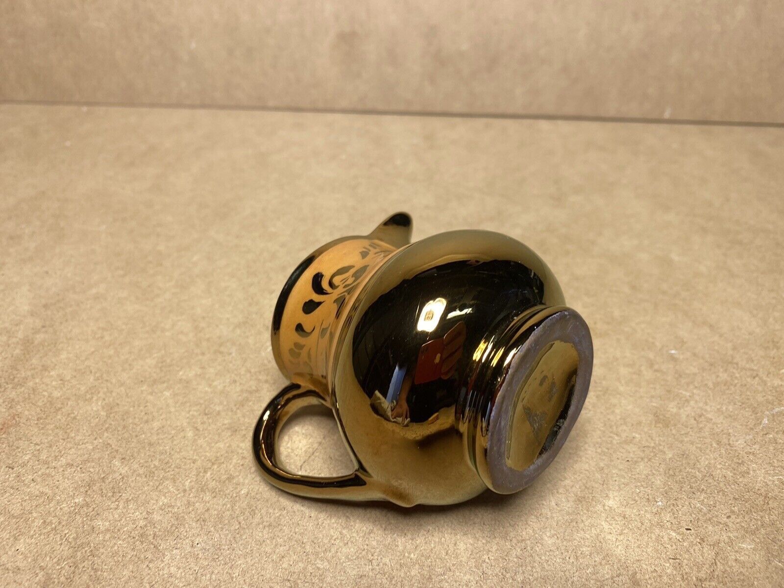 Old milk jug jersey earthenware / english lustrous faience