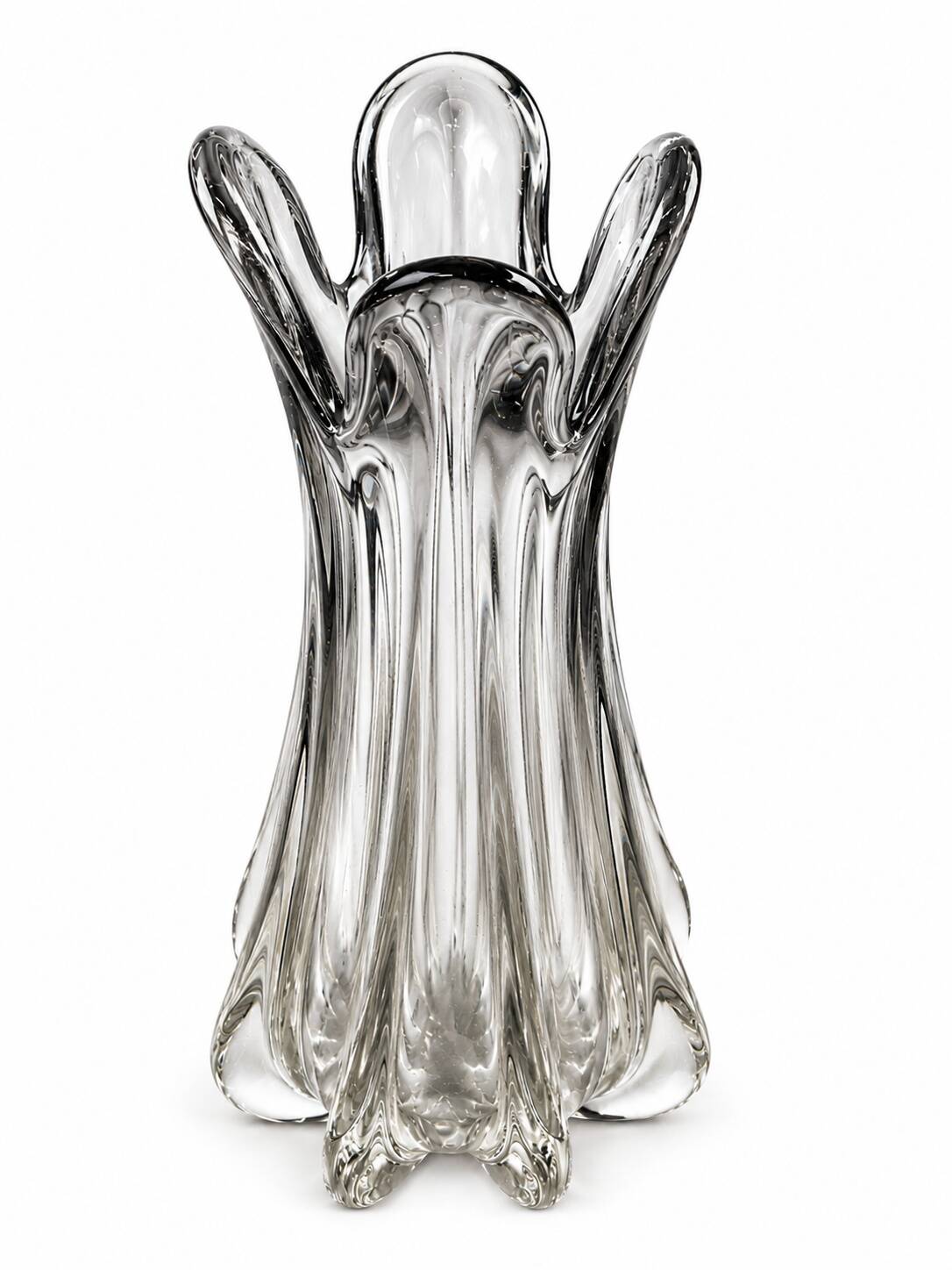 Vase en verre de Murano sommerso forme fleur