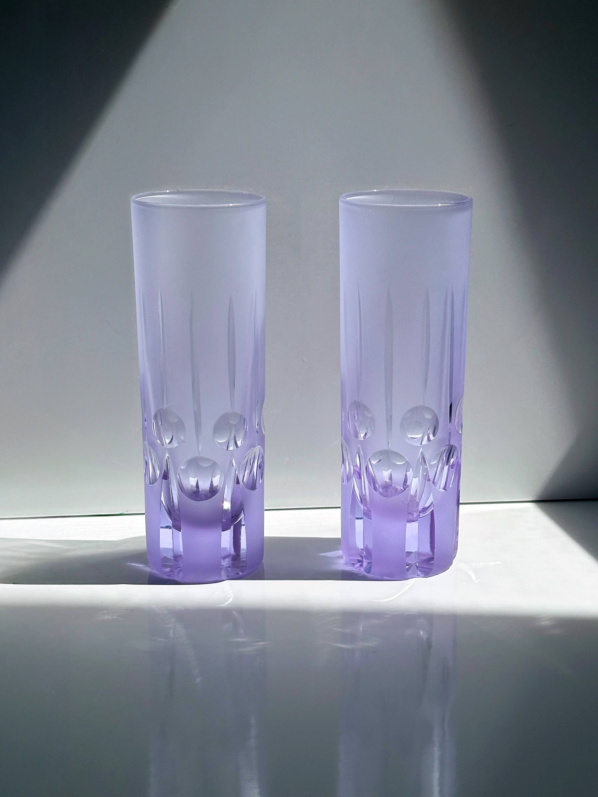 6 verres à long drink italiens de l'ère spatiale - Alexandrite, années 1970