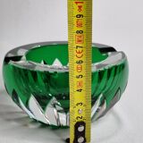 Vide poche, cendrier en cristal taillé vert Baccarat – France, XXe siècle