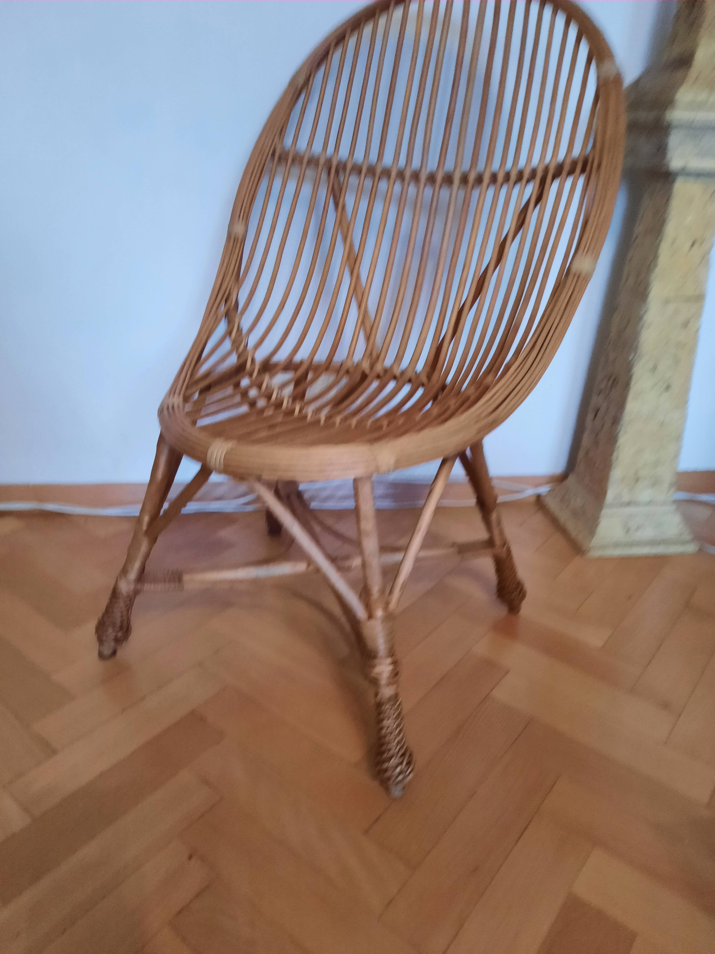 Rattan basket armchair