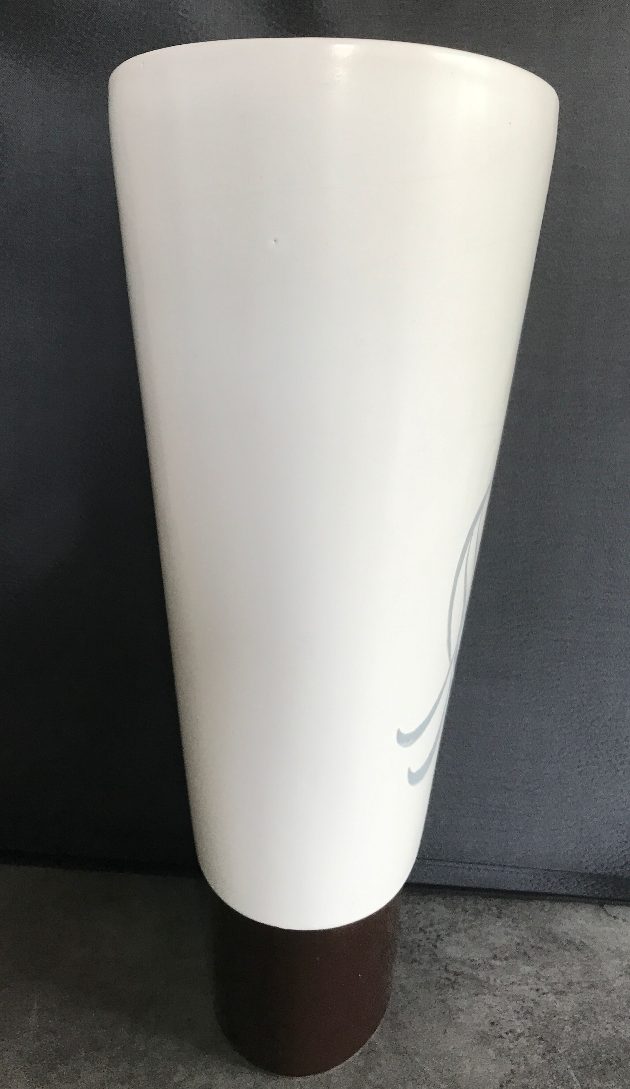 White and brown white and brown form évase vase leaf pattern - 40 cm