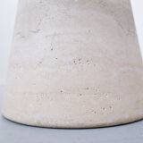 Pair of italian beige travertine side tables
