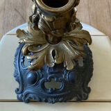Louis XV candlestick in solid bronze openwork pewter base early twentieth century