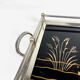 Art Deco tea tray glass and silver metal 30s
