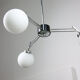 Lustre italien à 3 bras chromé et opaline