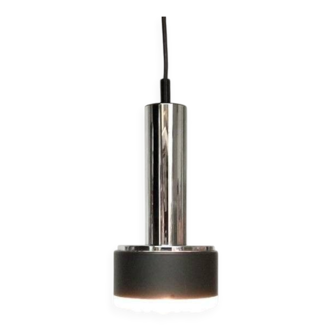 Suspended glass and chrome chandelier model P105 from the 1960s in German Space Age style by Staff, set of 2.