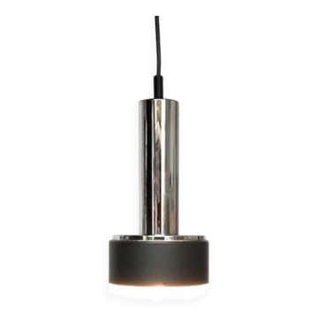 Suspended glass and chrome chandelier model P105 from the 1960s in German Space Age style by Staff, set of 2.