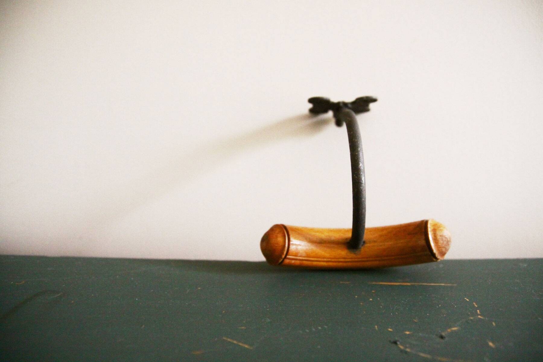 Metal and wood school hook