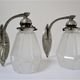 Pair of art deco glass and metal sconces 20/30