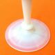 Pink and white opaline standing glass