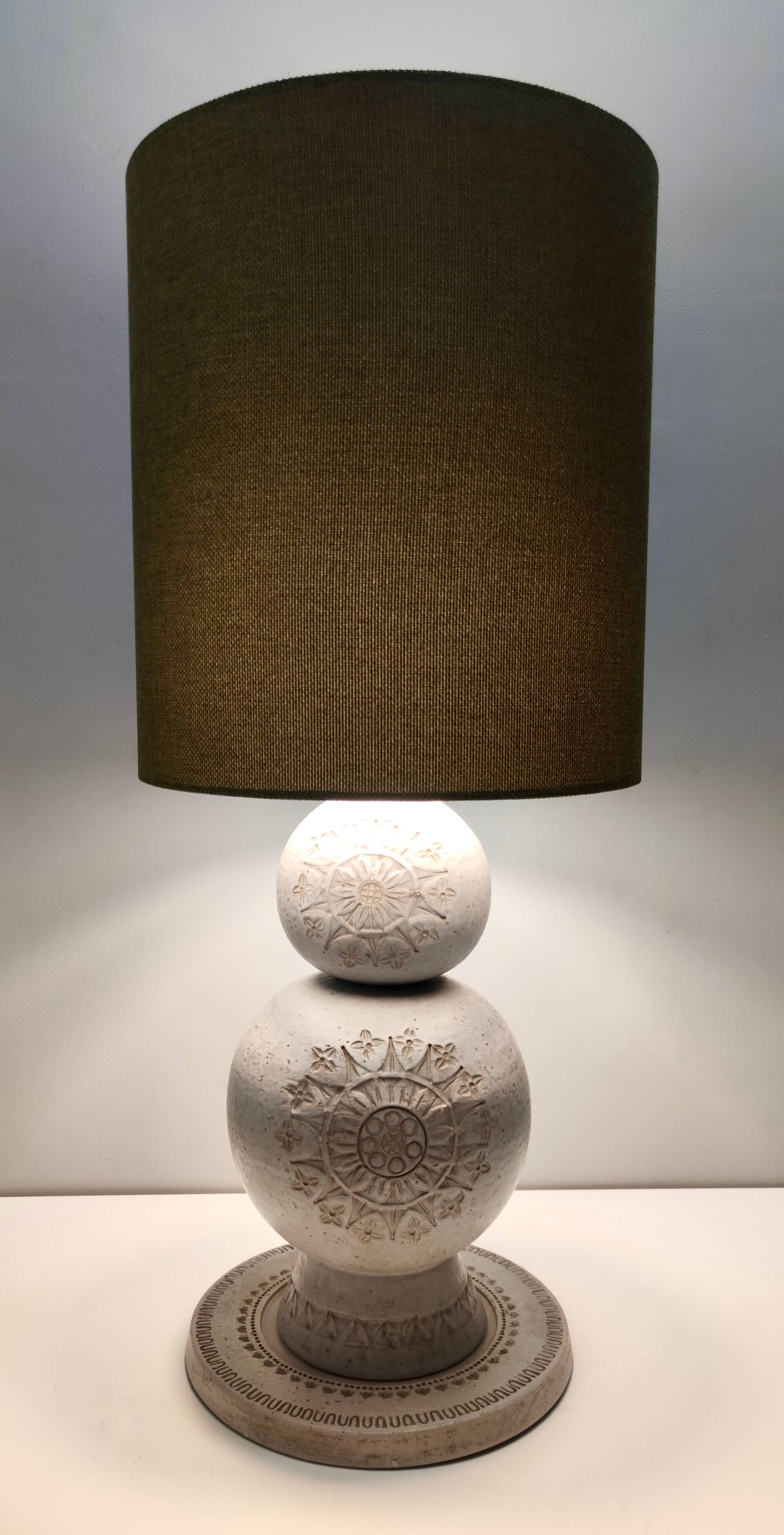 Engraved Ceramic Table Lamp "Siviglia" by Aldo Londi for Bitossi, Italy