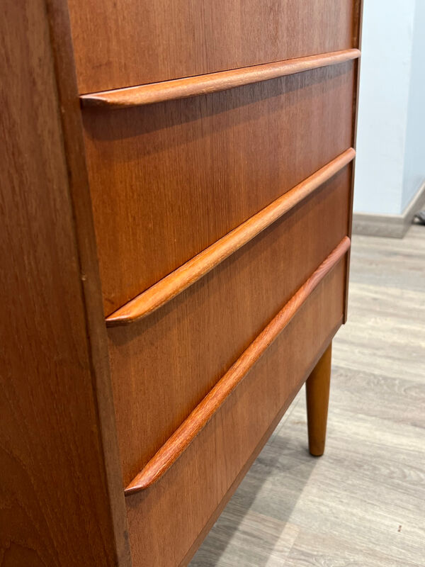 Commode scandinave en teck 4 tiroirs