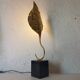 Lampe fleur dorée design 1970