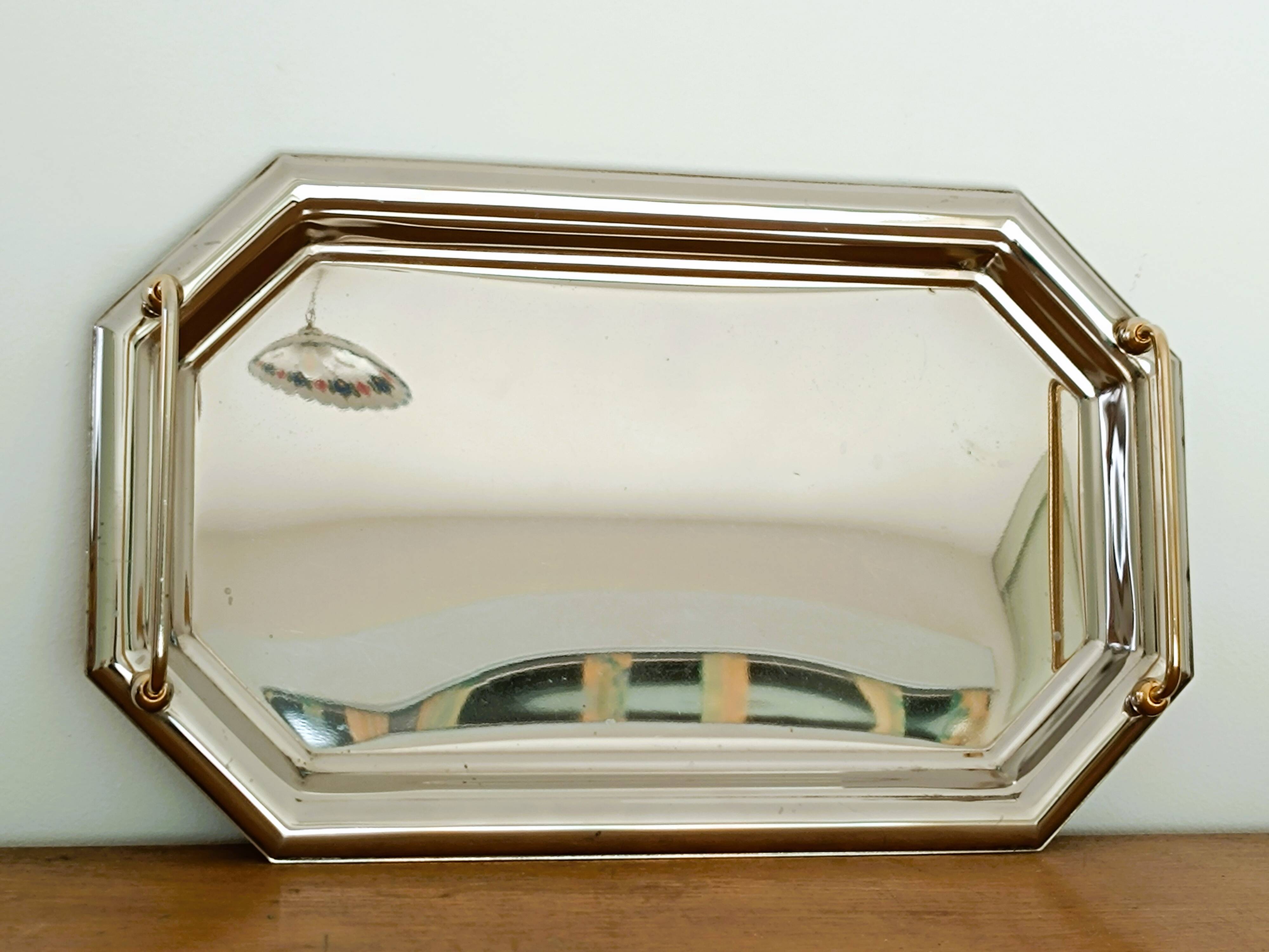 Hexagonal stainless steel serving tray