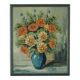 Original vintage oil painting on panel "Flowers in a vase"