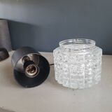 Vintage molded glass globe pendant light