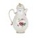 Antique white porcelain coffee pot from Vienna, painted, 18th century.