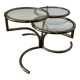 Table basse Morex attribuée à Milo Baughman années 70 3 plateaux