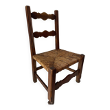 Wood and straw children's chair
