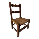 Wood and straw children's chair