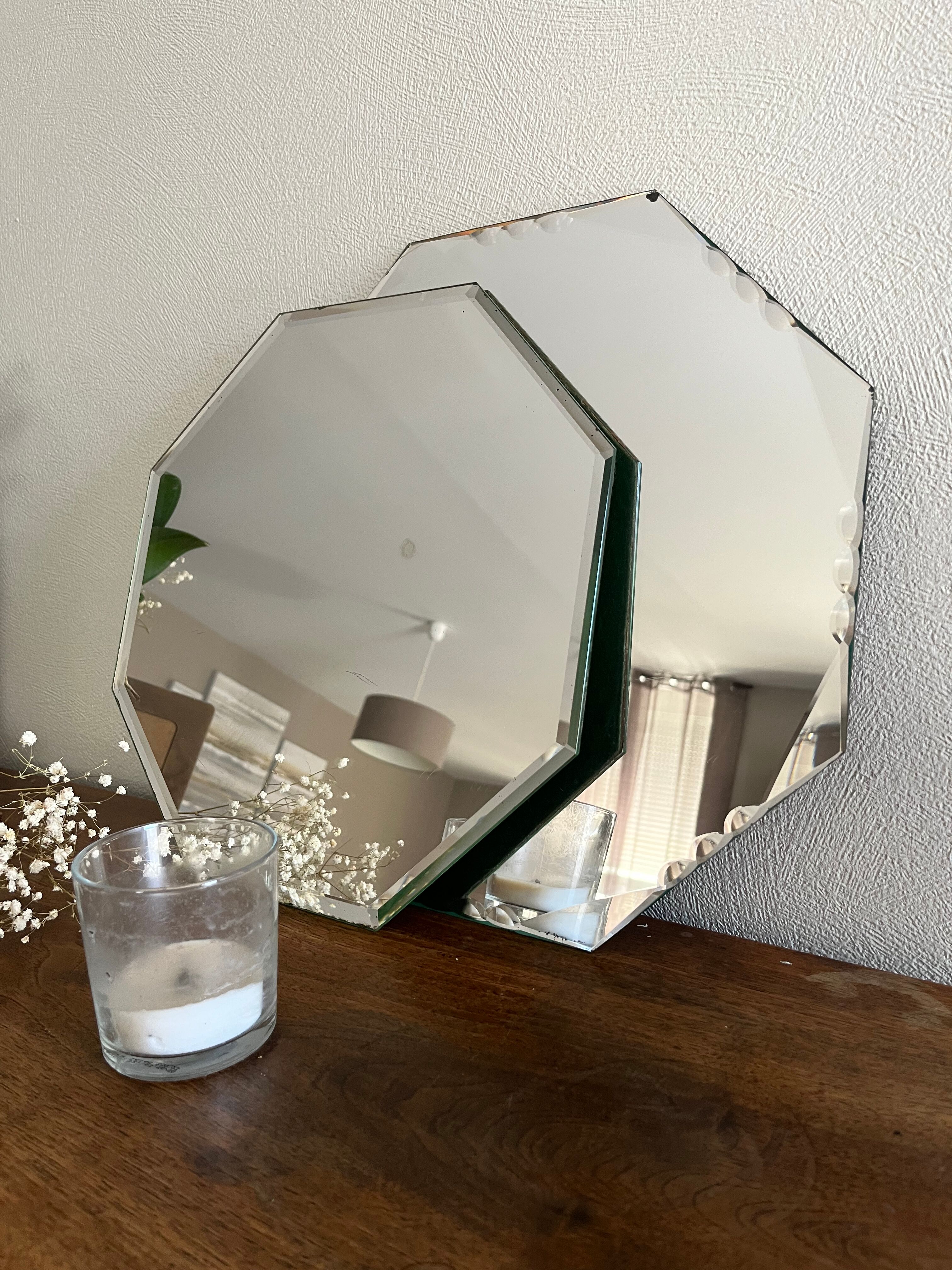 Octagonal beveled mirror 35 x 35 cm