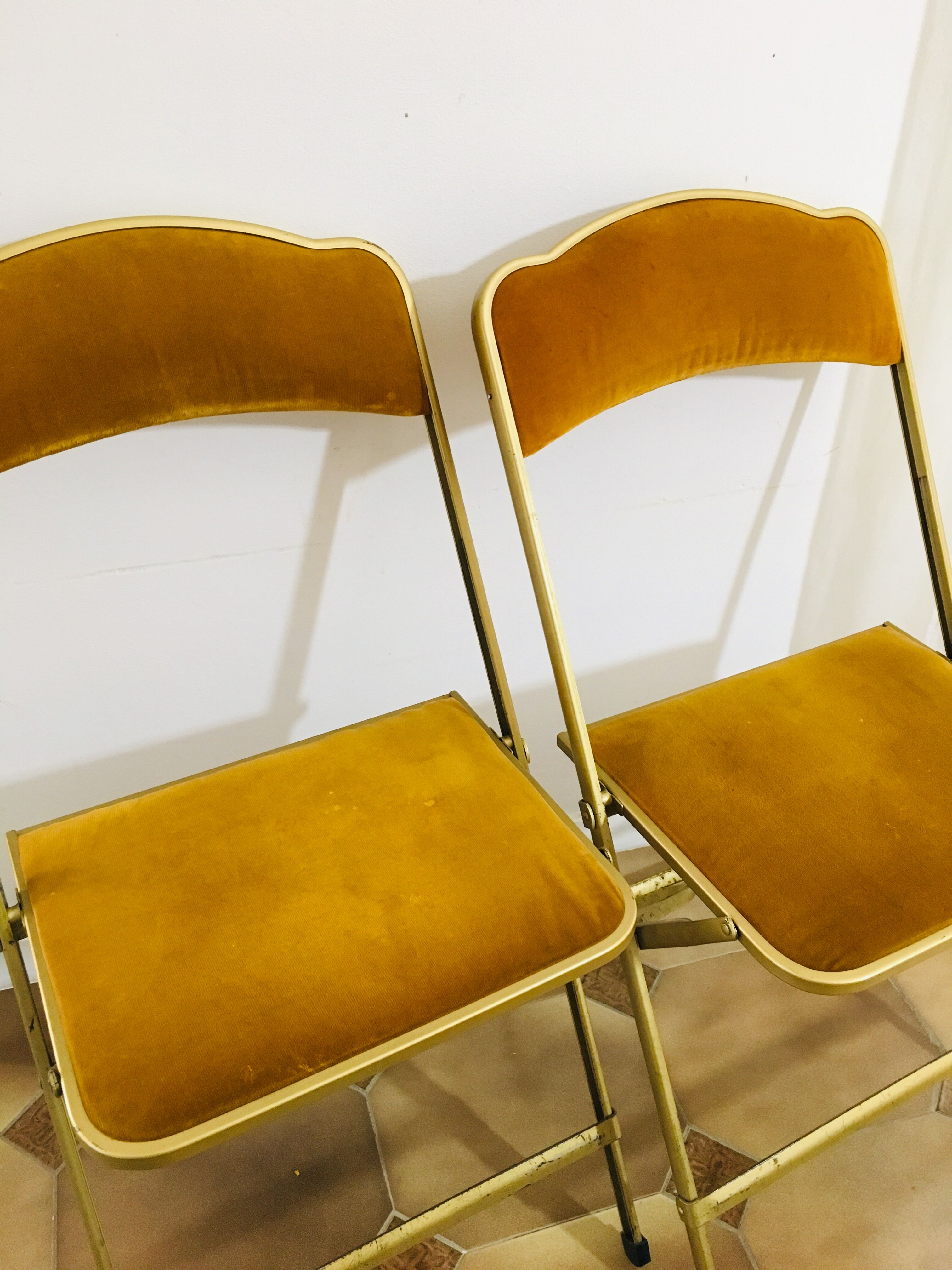 Lot de 2 chaises pliantes en velours