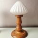 Set de 2 lampes de table vintage en bois 70s