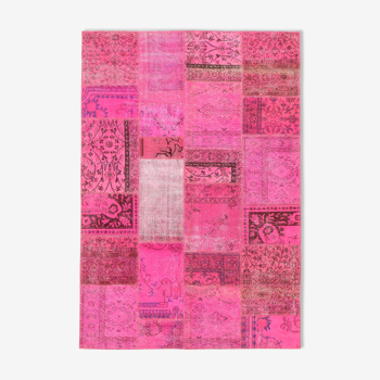 Tapis patchwork vintage rose 242x164cm