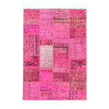 5x8 Pink Vintage Patchwork Rug 242x164Cm