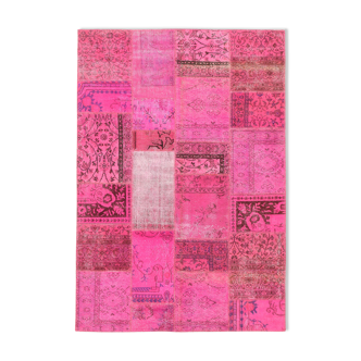 Tapis patchwork vintage rose 242x164cm