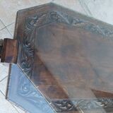 Art Deco style coffee table in carved natural wood