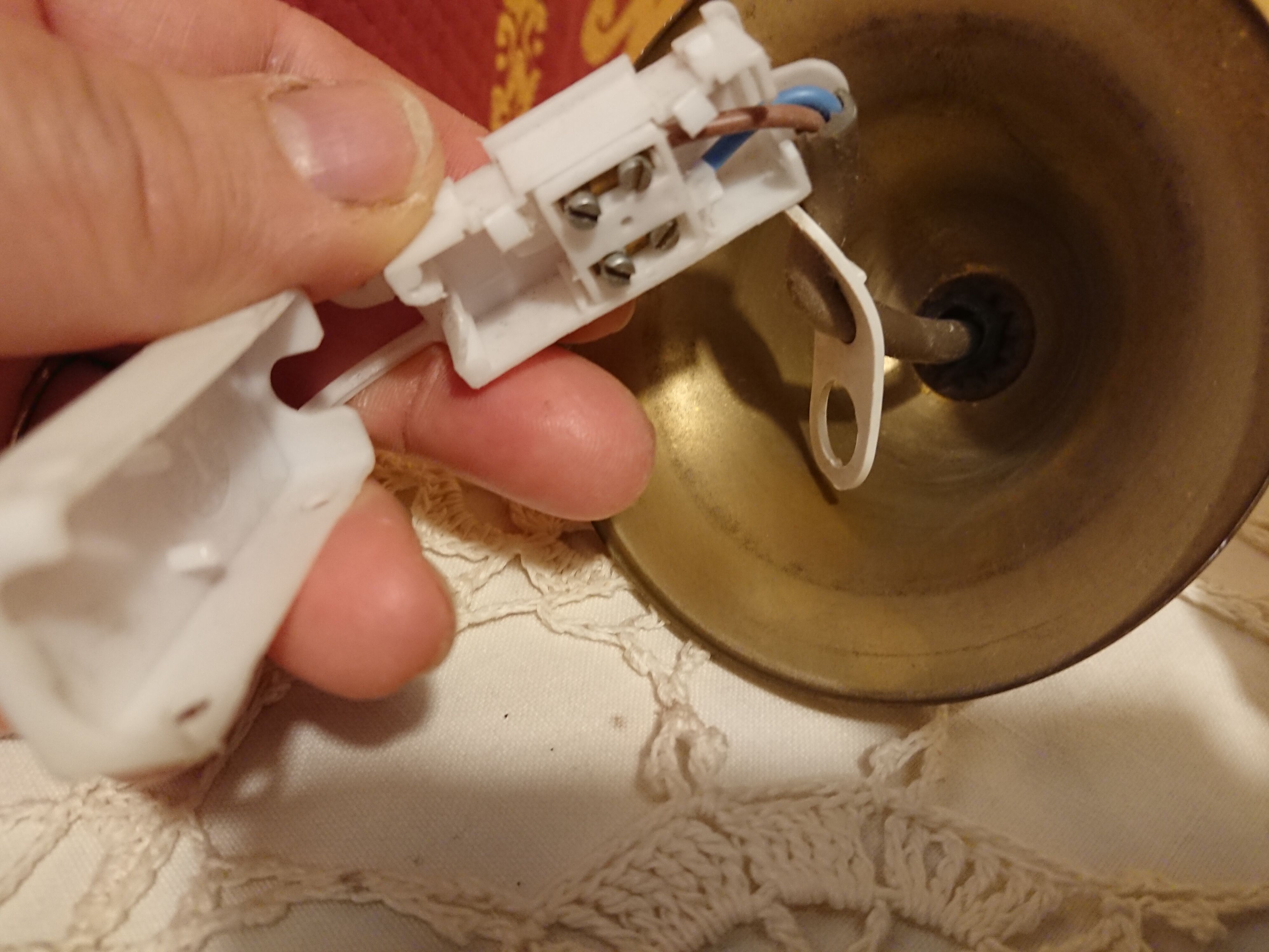 White corole glass pendant light 1940