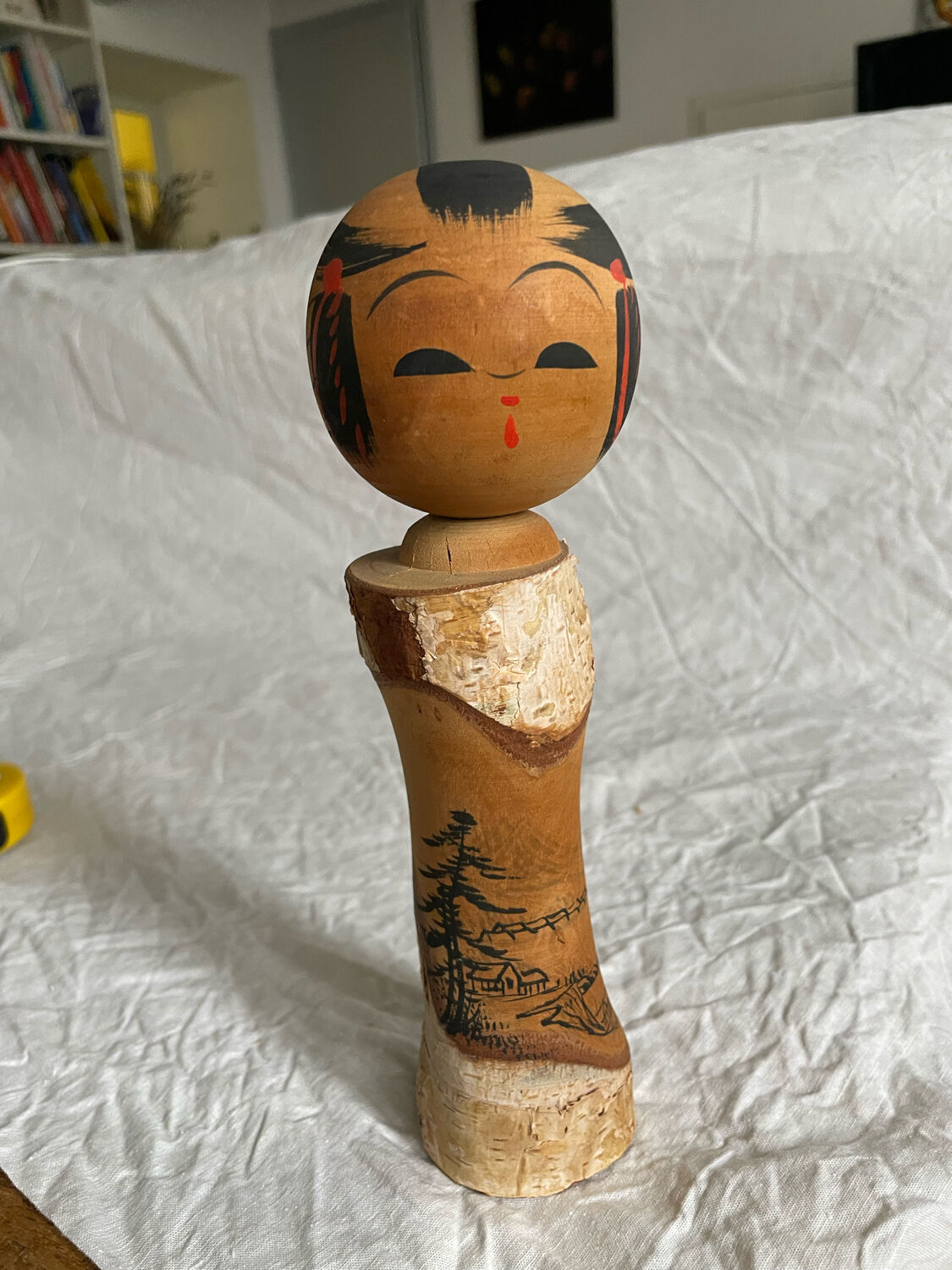 Kokeshi vintage hand painted wood