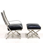 Henri Pouenat fauteuil et ottoman "Schneider "
