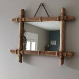 Antique mirror with faux bamboo