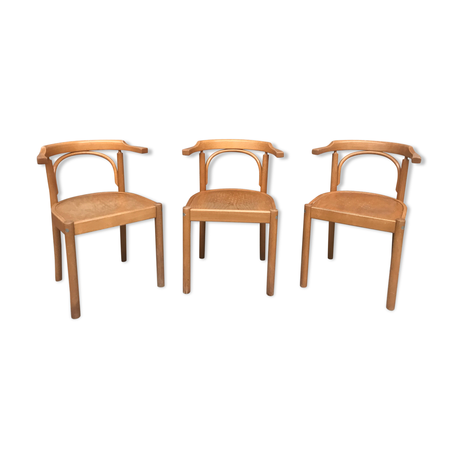 Series of 3 armchairs 1980